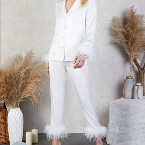 Nadine Merabi - white silk pijamas